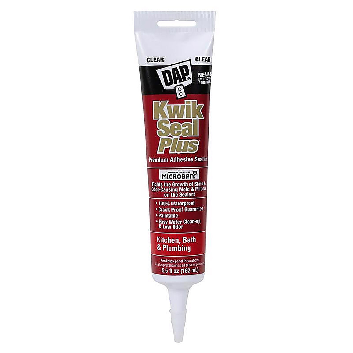 DAP - 7079818546 - Kwik Seal Plus Clear Siliconized Latex Kitchen and Bath Adhesive Caulk 5.5 oz