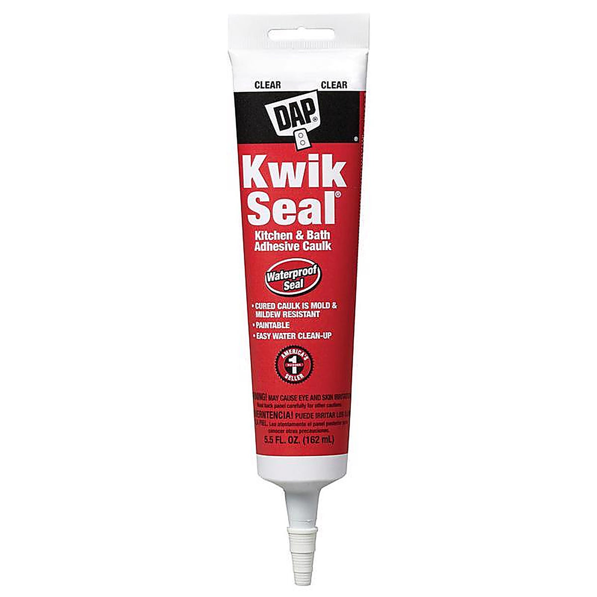 DAP - 7079818008 - Kwik Seal Clear Acrylic Latex Kitchen and Bath Adhesive Caulk 5.5 oz