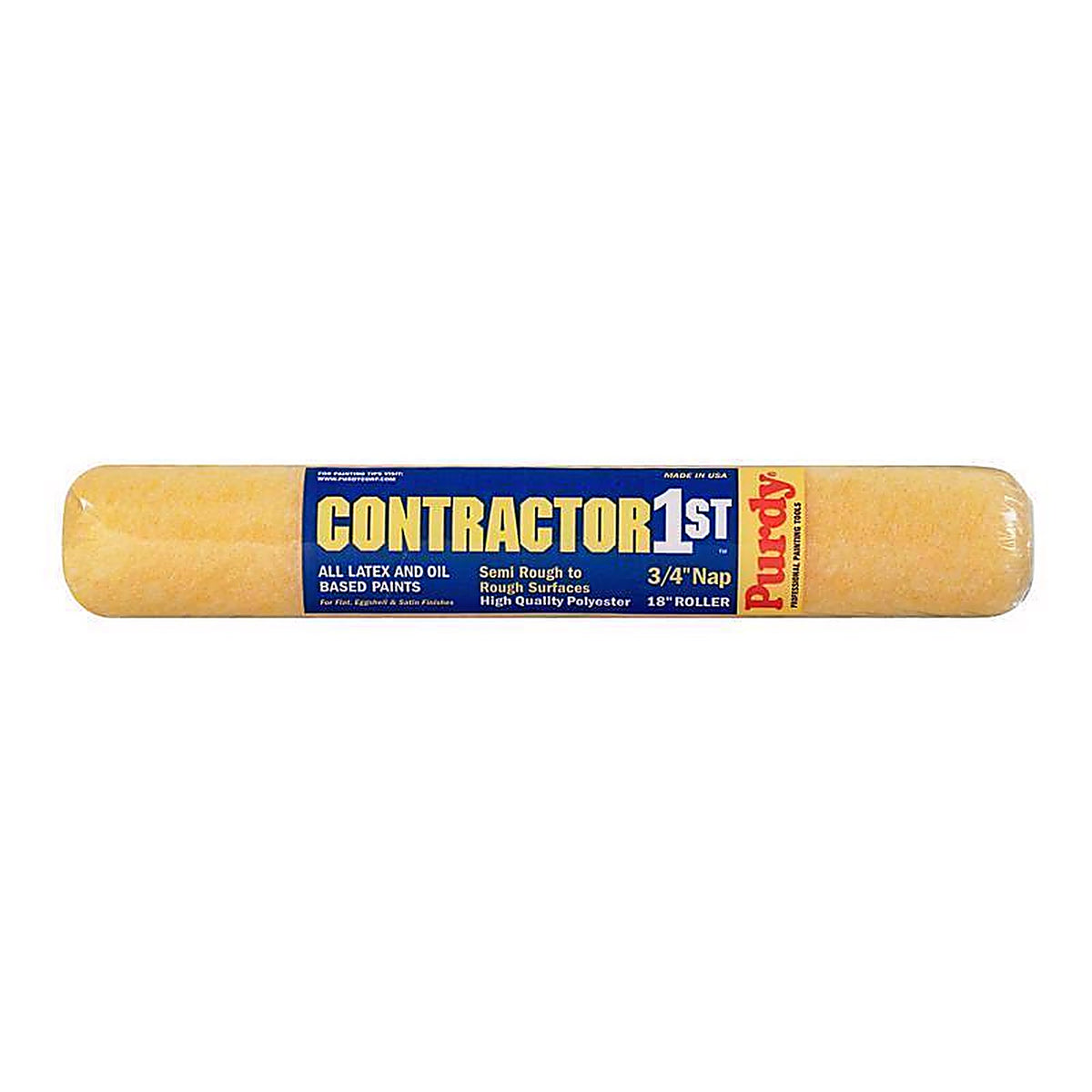 Purdy - 144688184 - Contractor 1st Polyester 18 in. W X 3/4 in. Paint Roller Cover 1 pk