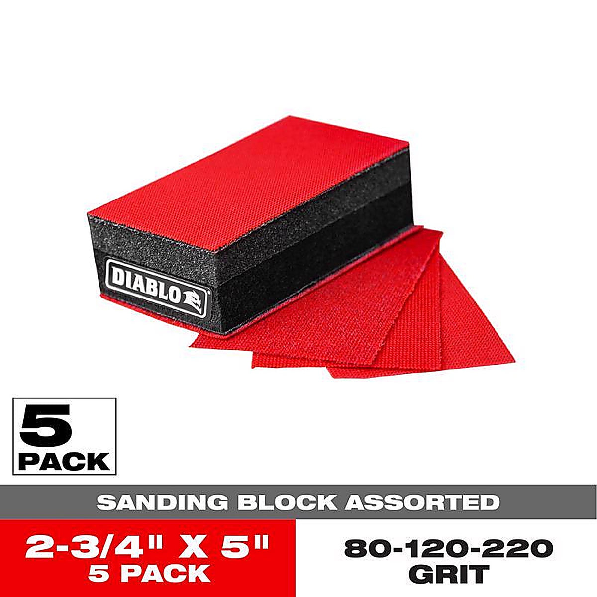 Diablo - DFB234DUOH01G - 5 in. L X 2-3/4 in. W Block Hand Sanding Pad
