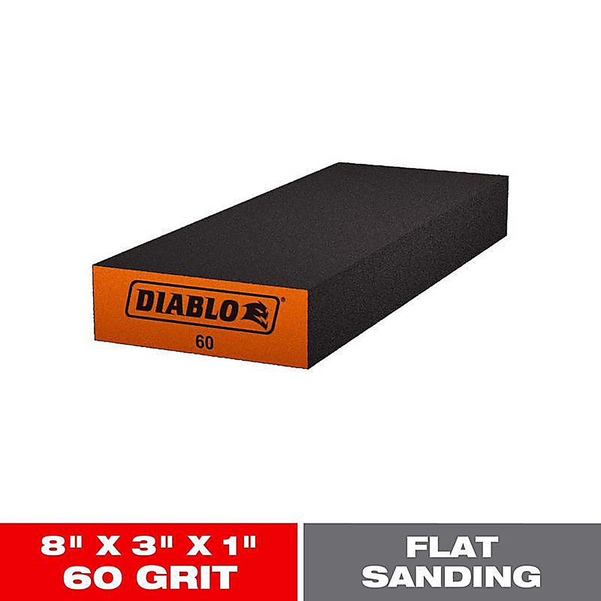 Diablo - DFBBLOCBMD01G - 8 in. L X 3 in. W X 1 in. T 60 Grit Medium Block Sanding Sponge