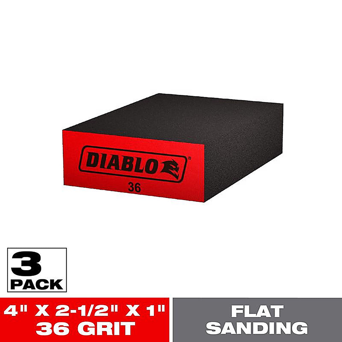 Diablo - DFBBLOCCRS03G - 4 in. L X 2-1/2 in. W X 1 in. T 36 Grit Coarse Block Sanding Sponge