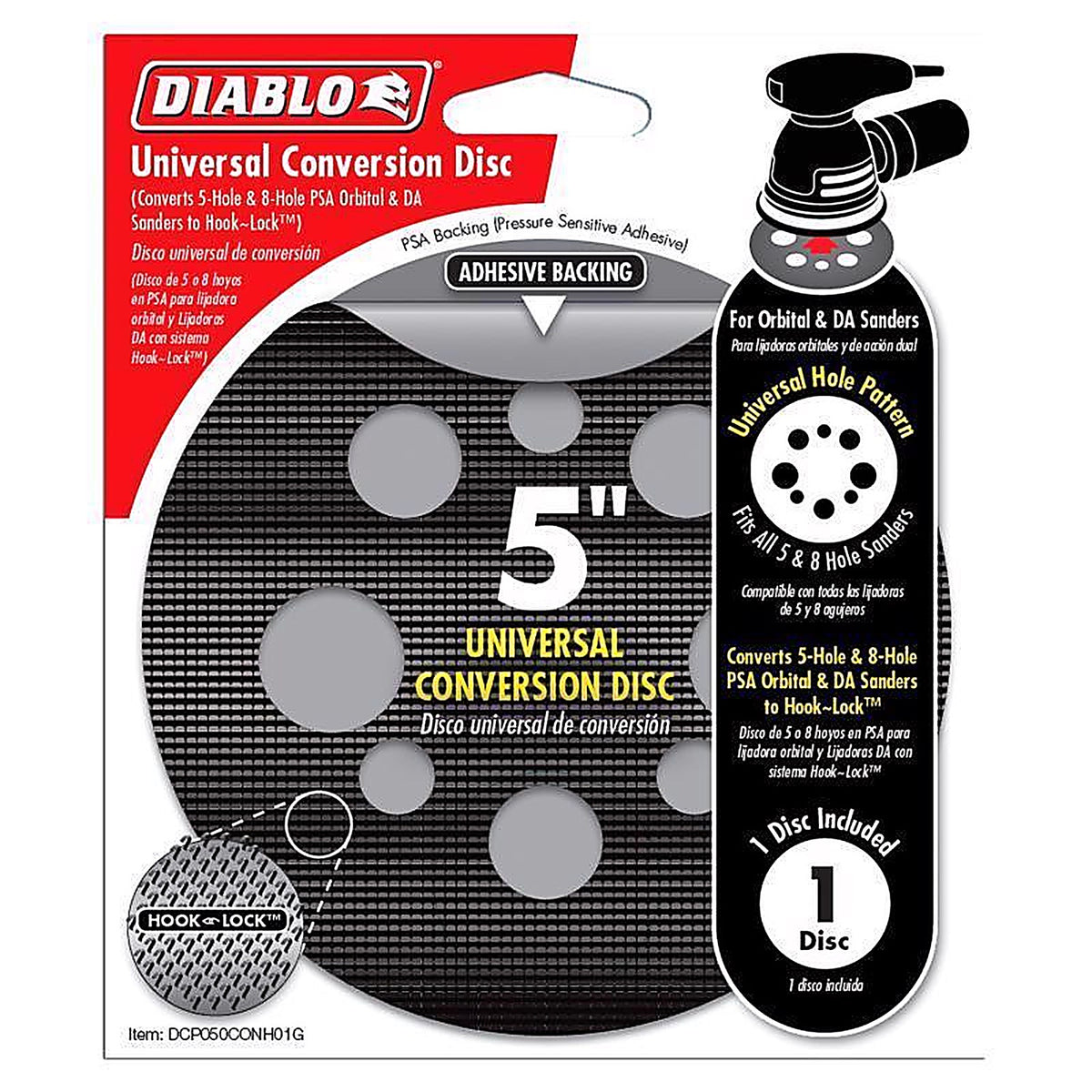 Diablo - DCP050CONH01G - 5 in. Ceramic Blend Hook and Lock Conversion Pad 1 pk