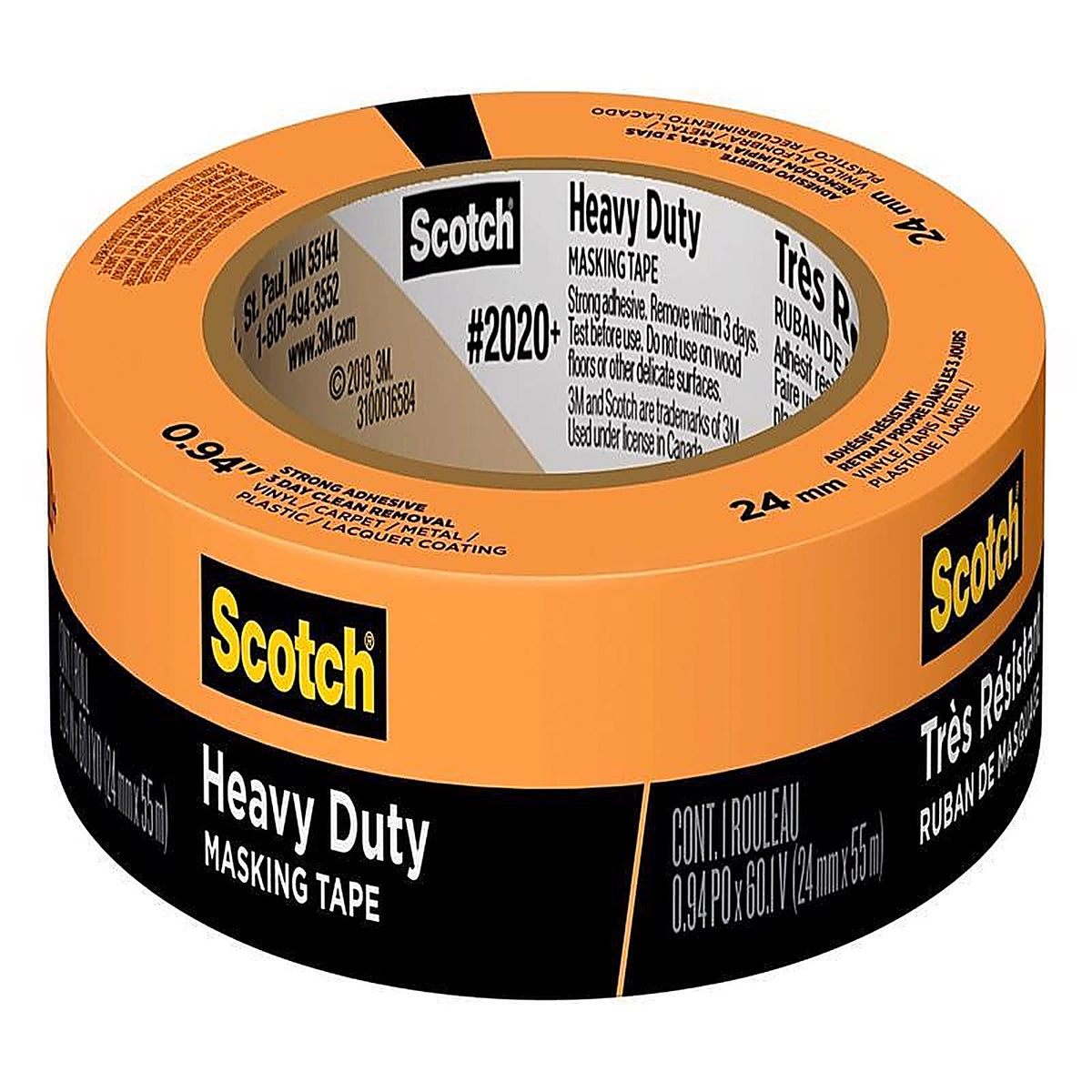 3M - 2020 PLUS-24AP - Scotch 0.94 in. W X 60.1 yd L Orange Strong Strength Masking Tape 1 pk
