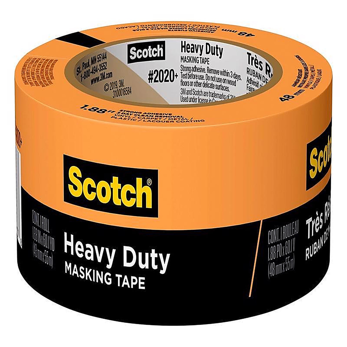 3M - 2020 PLUS-48TP - Scotch 1.88 in. W X 60 yd L Orange Strong Strength Masking Tape 1 pk