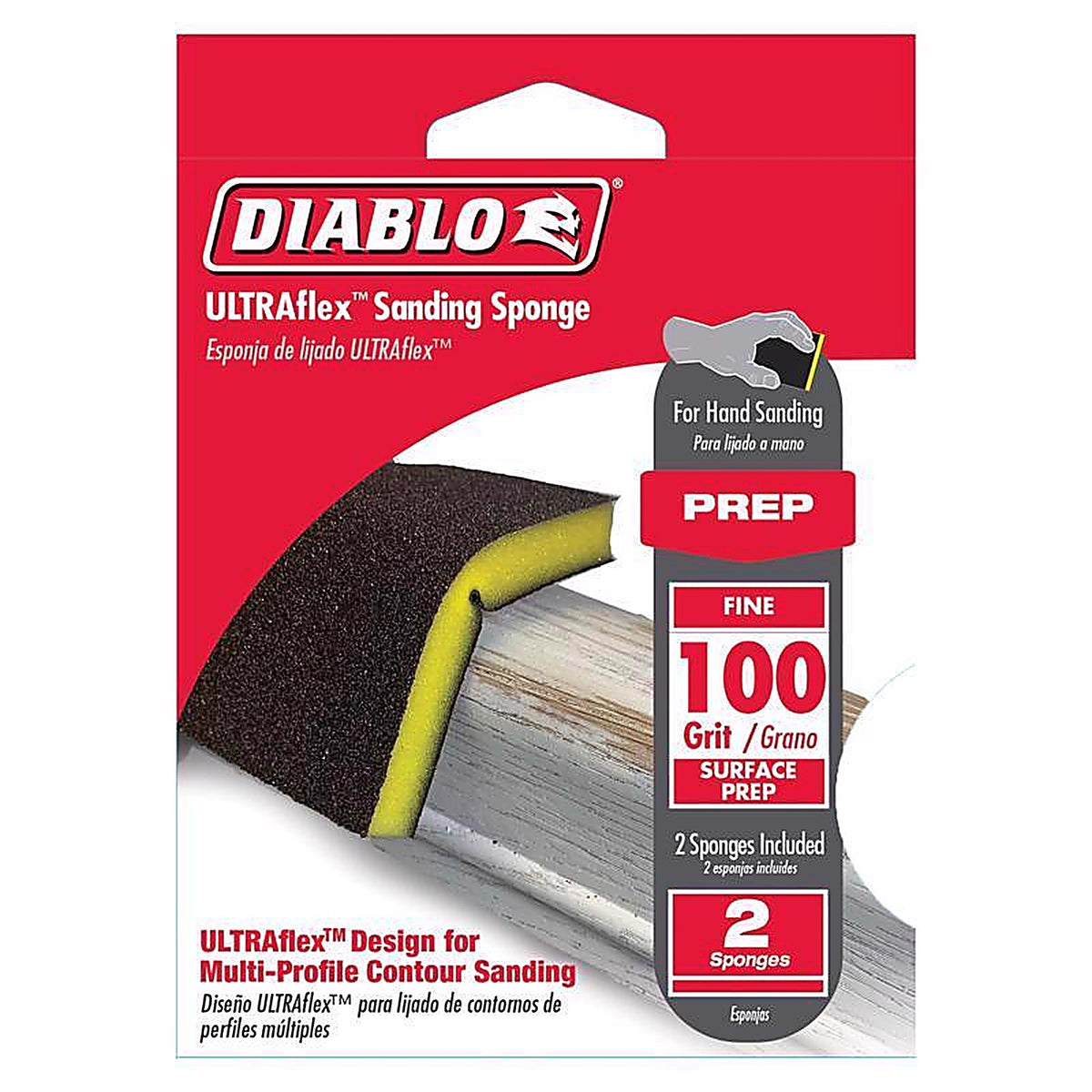 Diablo - DFPFLEXFIN02G - Ultraflex 7 in. L X 4-4/5 in. W 100 Grit Fine Block Sanding Sponge