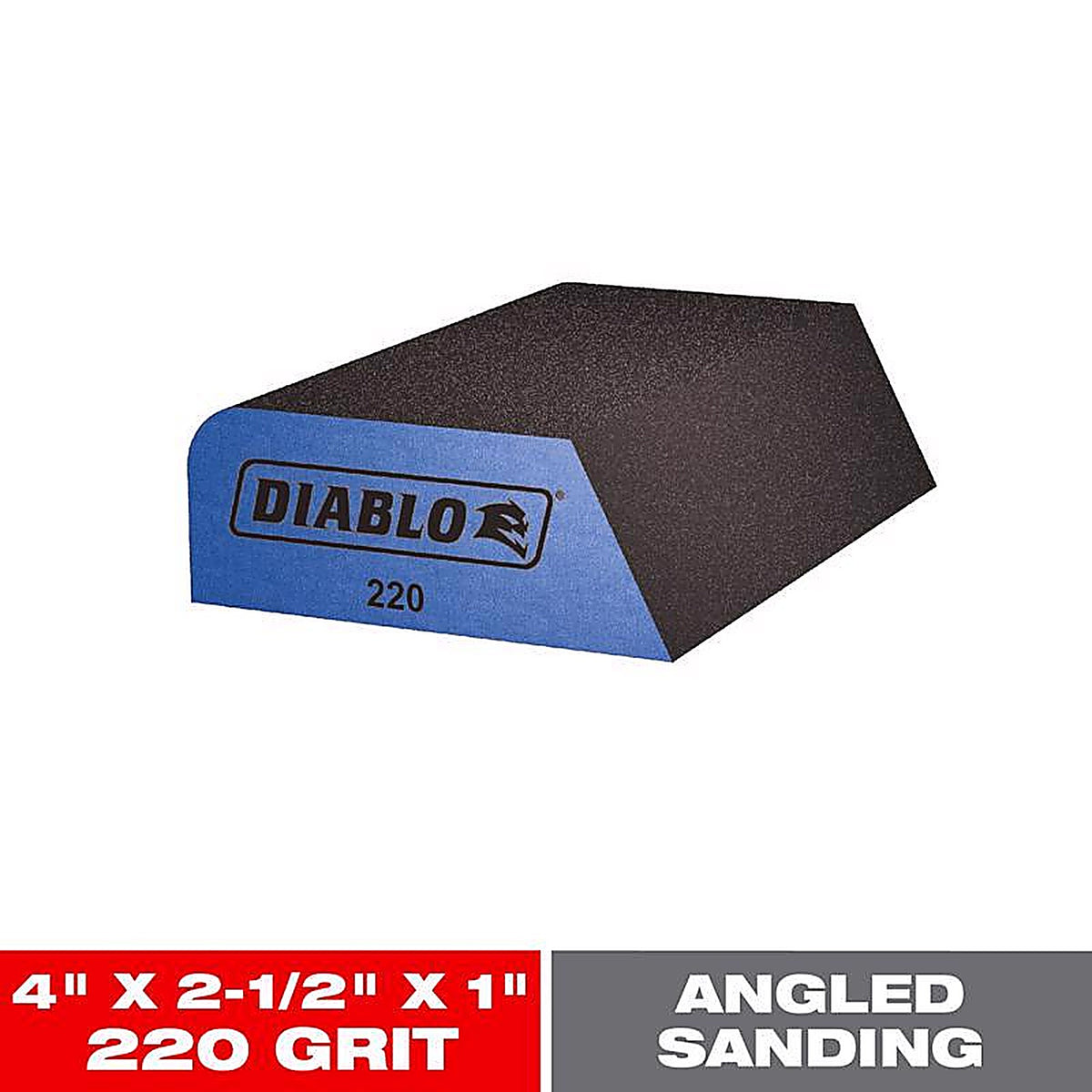 Diablo - DFBCOMBMFN01G - 4 in. L X 2-1/2 in. W X 1 in. T 220 Grit Ultra Fine Dual Edge Sanding Sponge