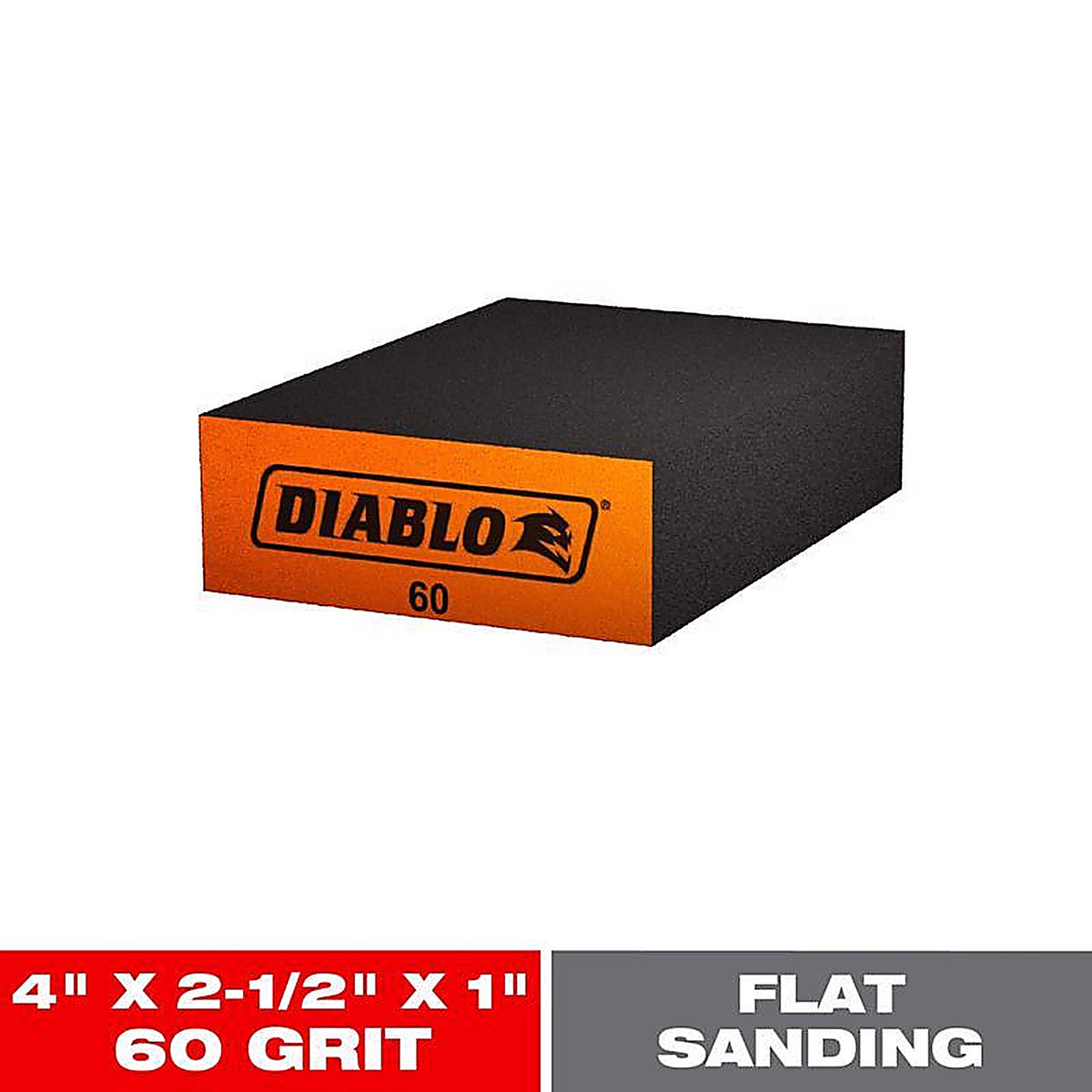 Diablo - DFBBLOCMED01G - 4 in. L X 2-1/2 in. W X 1 in. T 60 Grit Medium Flat Surface Sanding Sponge