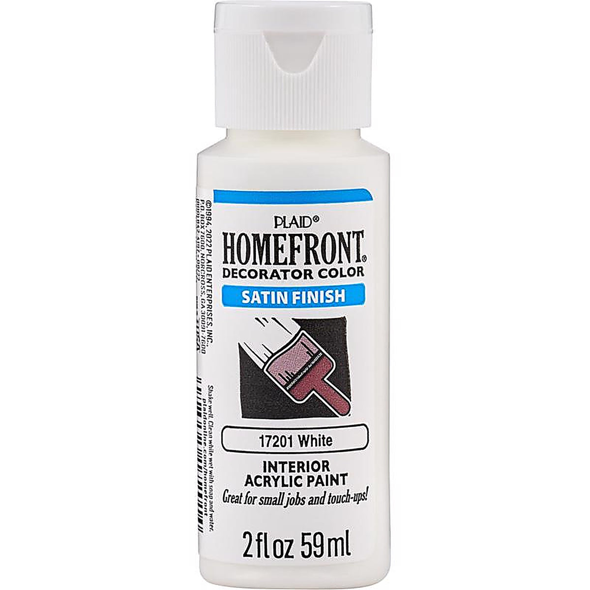 Homefront - 17201N - Satin White Hobby Paint 2 oz