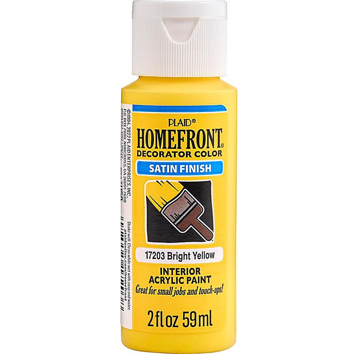 Homefront - 17203N - Decorator Color Satin Bright Yellow Hobby Paint 2 oz