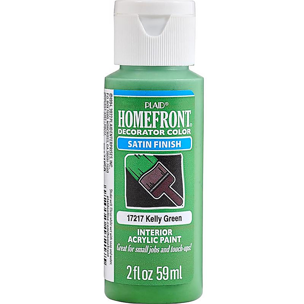 Homefront - 17217N - Decorator Color Satin Kelly Green Hobby Paint 2 oz