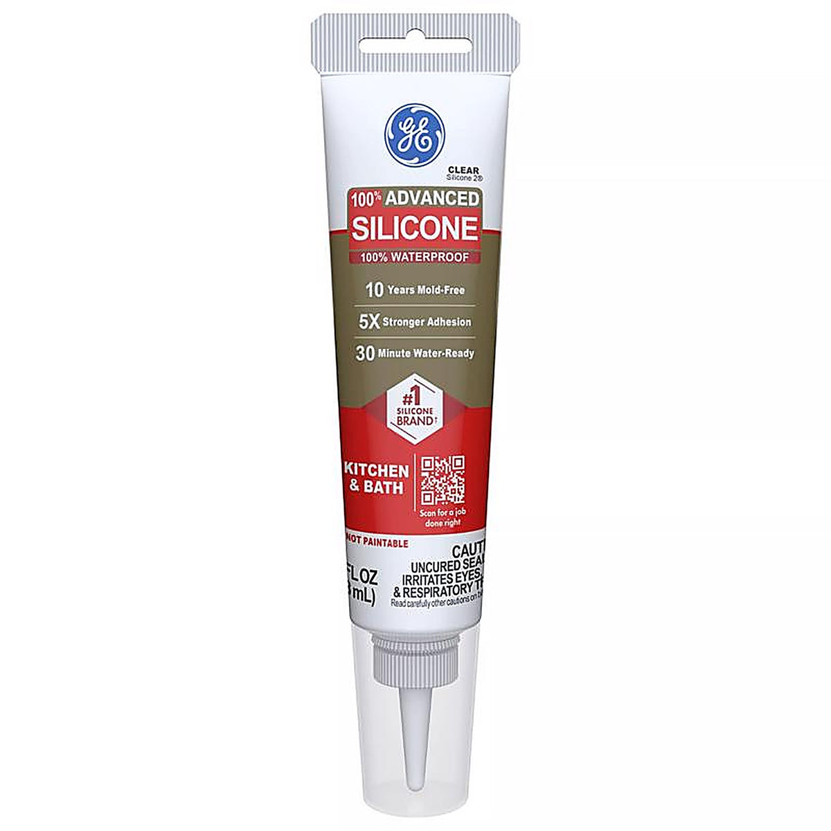GE - 2812563 - Advanced Clear Silicone 2 Kitchen and Bath Caulk Sealant 2.8 oz