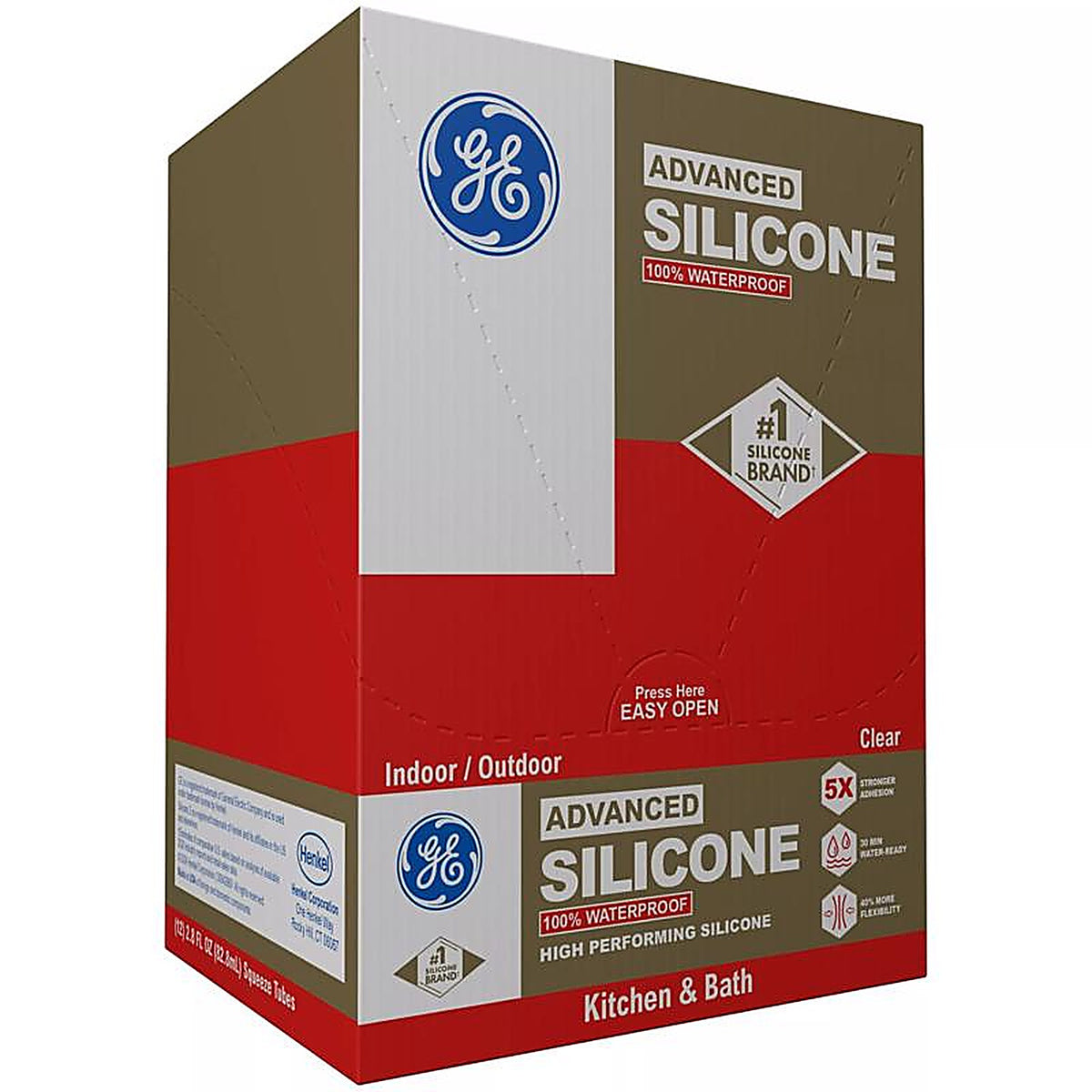 GE - 2812563 - Advanced Clear Silicone 2 Kitchen and Bath Caulk Sealant 2.8 oz