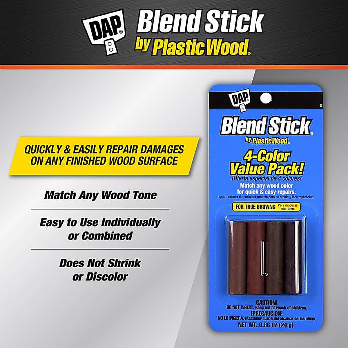 DAP - 7079804102 - Plastic Wood True Browns Blend Sticks 0.86 oz