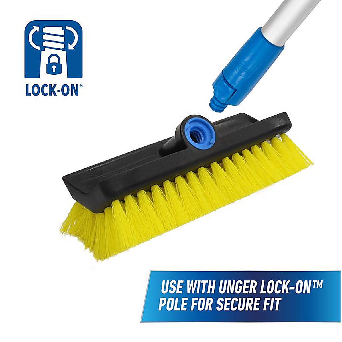 Unger - 976830 - 10 in. W Hard Bristle Polypropylene Handle Multi-Angle Scrub Brush