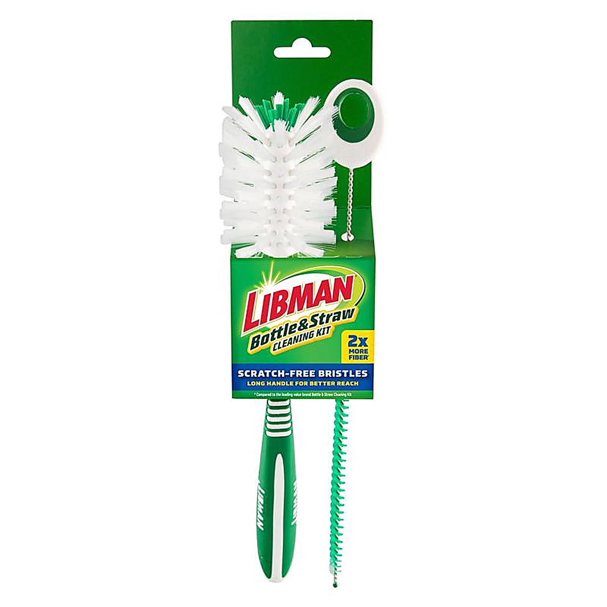 Libman - 1371 - 2.5 in. W Soft Bristle 6 in. Plastic/Rubber Handle Bottle and Straw Brush Set