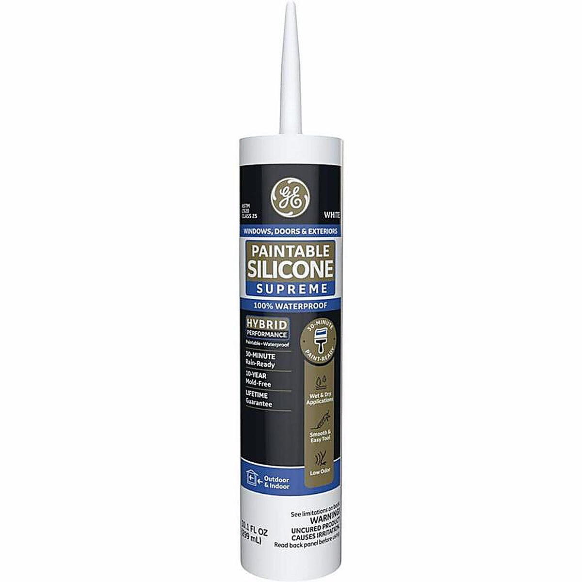 GE - 2733730 - White Supreme Silicone Window and Door Caulk Sealant 9.5 oz