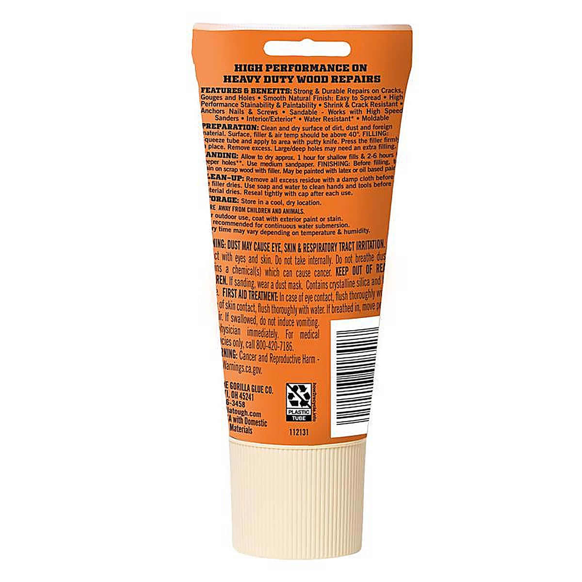 Gorilla - 112124 - White Wood Filler 6 oz