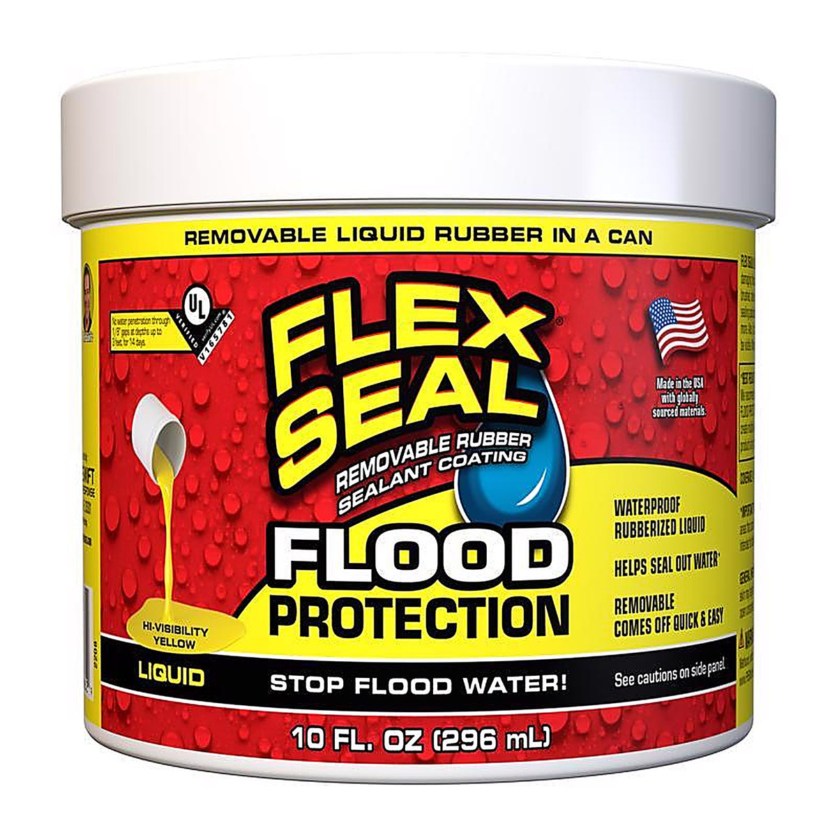 Flex Seal - RLSYELR12 - Flood Protection Yellow Liquid Rubber Sealant Coating 10 oz