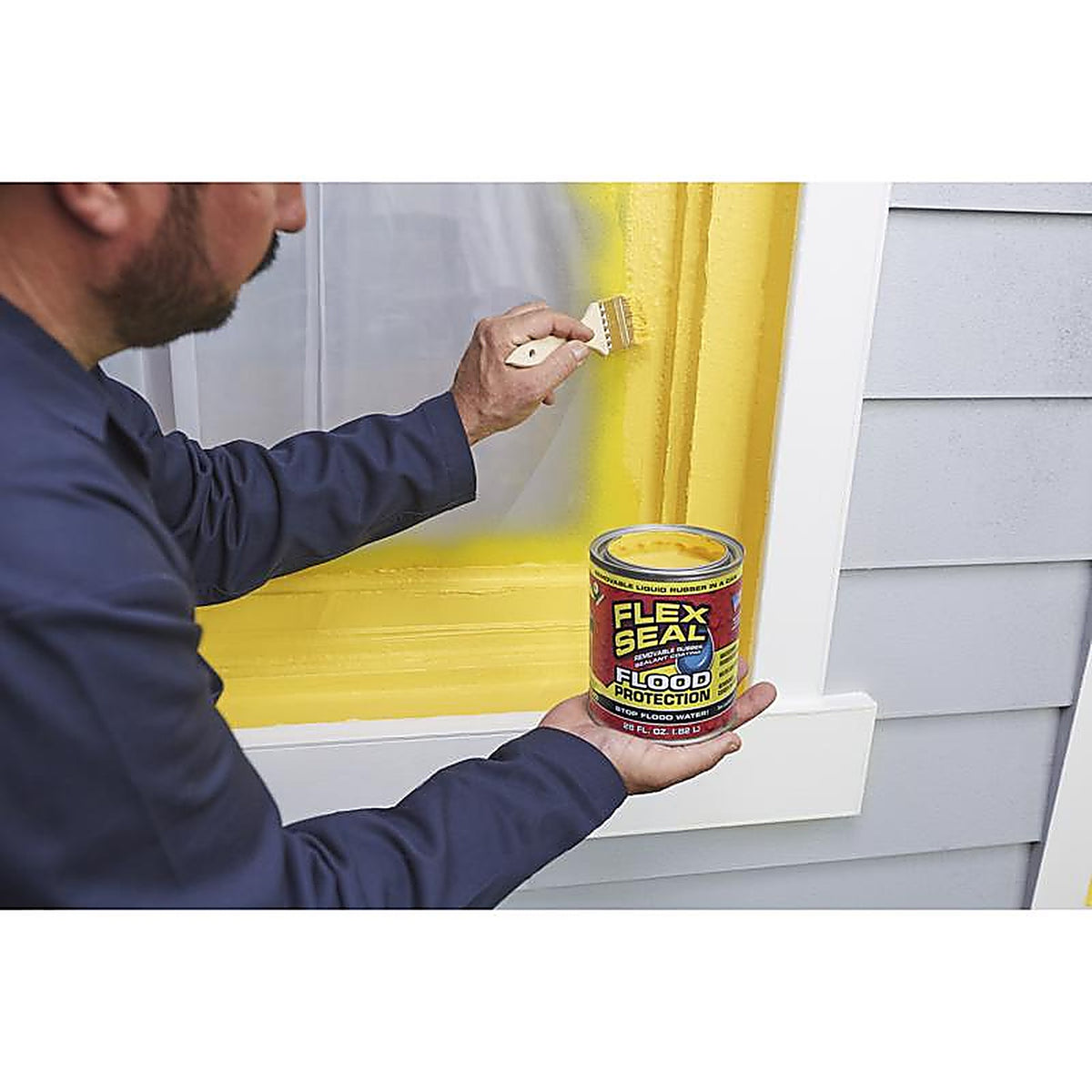Flex Seal - RLSYELR12 - Flood Protection Yellow Liquid Rubber Sealant Coating 10 oz