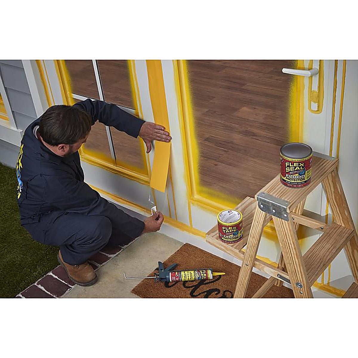 Flex Seal - RTSYELR0820 - Flood Protection 7.5 in. W X 20 ft. L Yellow Waterproof Repair Tape