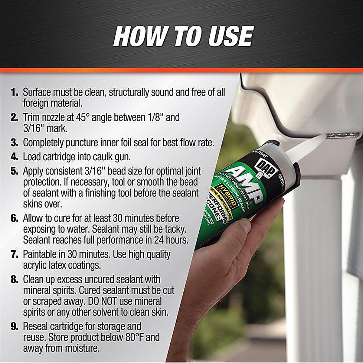 DAP - 7079800765 - AMP Crystal Clear Advanced Modified Polymer Gutter and Flashing Sealant 9 oz