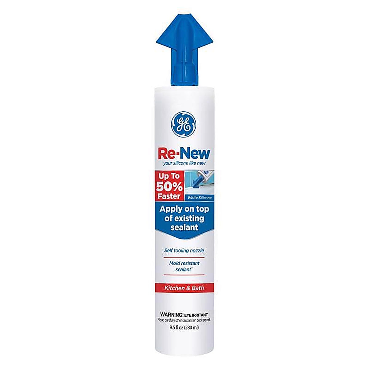 GE - 2776762 - Re-New White Silicone Kitchen and Bath Caulk Sealant 9.5 oz