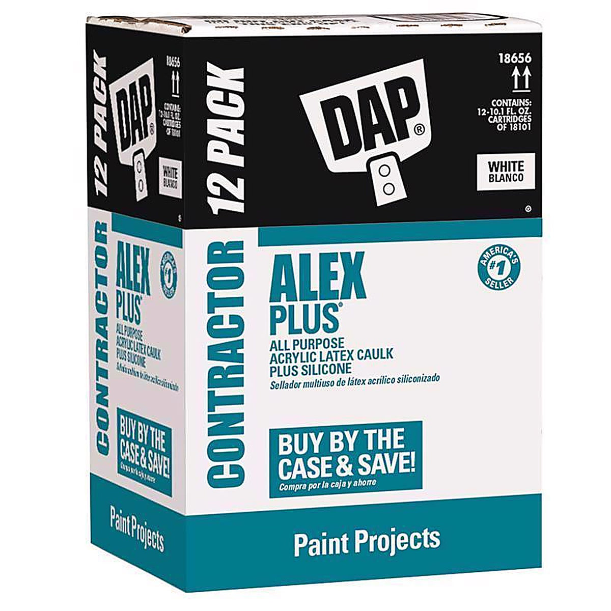 DAP - 7079818656 - Alex Plus White Siliconized Acrylic Latex All Purpose Caulk 10.1 oz