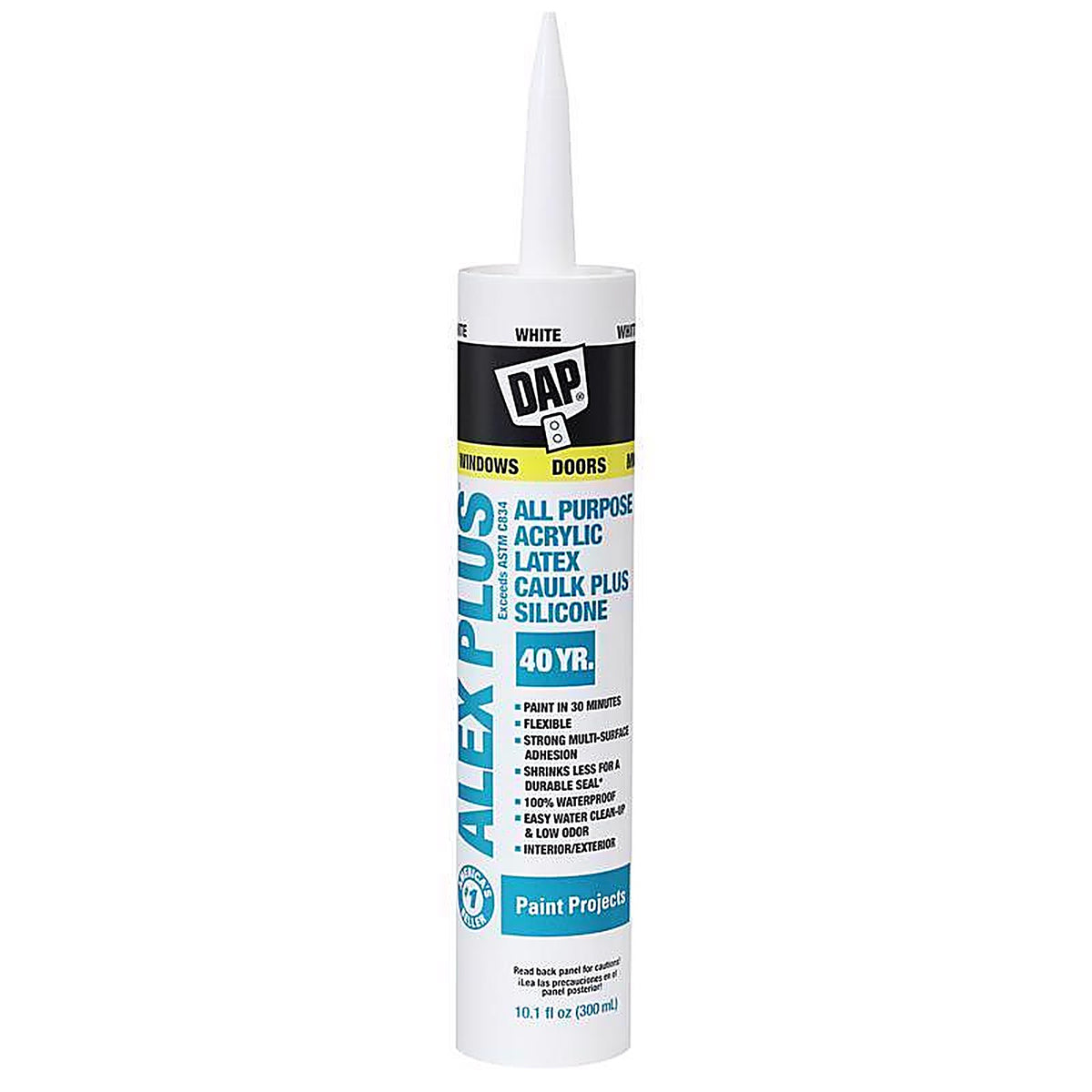 DAP - 7079818656 - Alex Plus White Siliconized Acrylic Latex All Purpose Caulk 10.1 oz