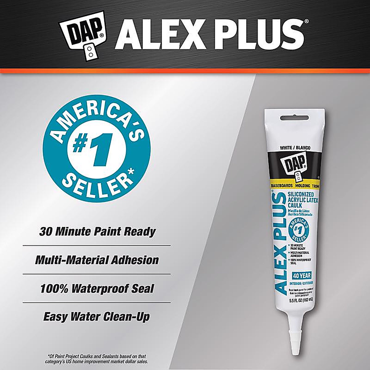 DAP - 7079818128 - Alex Plus White Acrylic All Purpose Caulk 5.5 oz