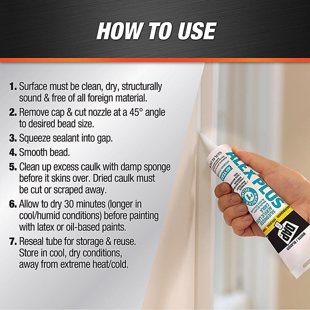 DAP - 7079818128 - Alex Plus White Acrylic All Purpose Caulk 5.5 oz
