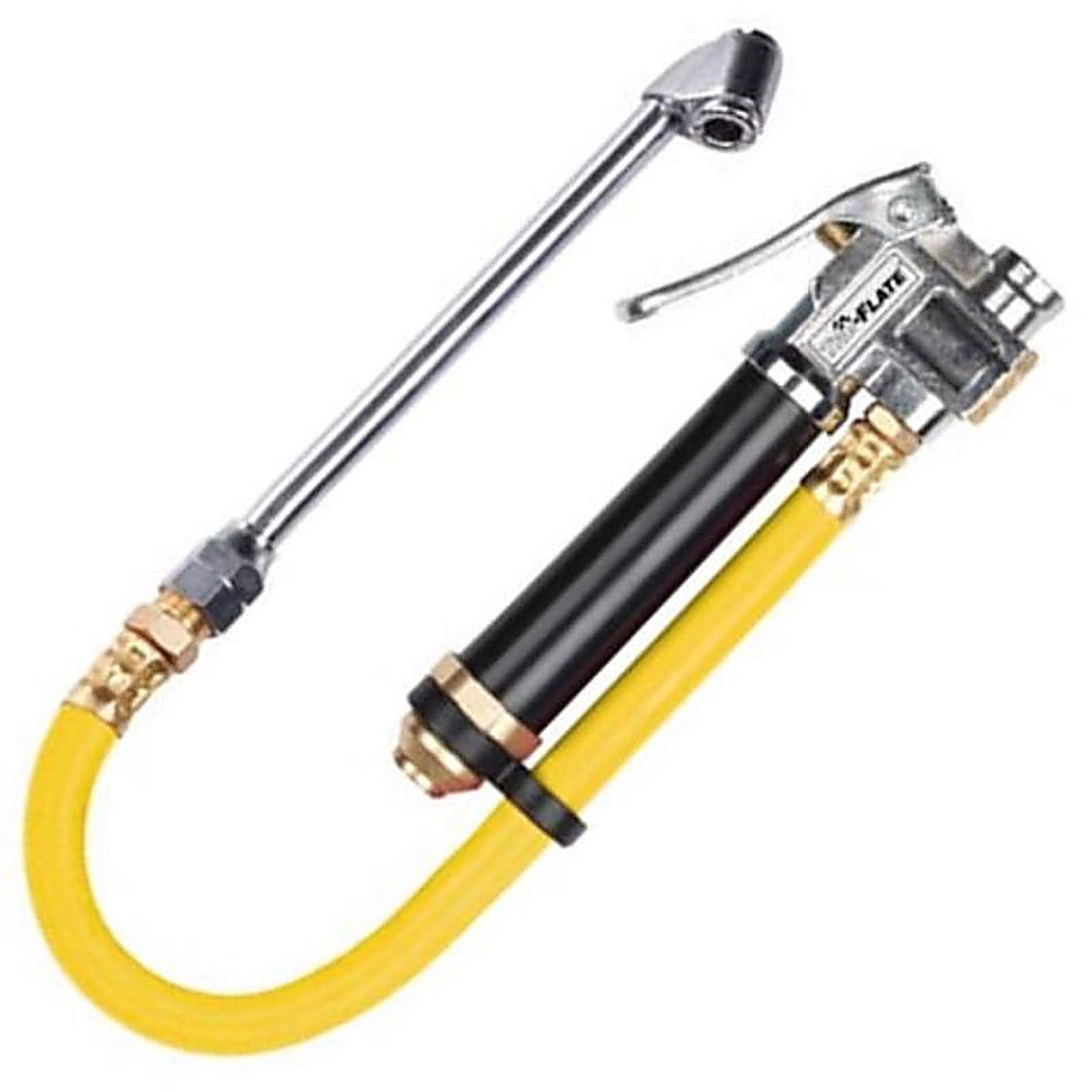Tru-Flate - TRFL101TF - Brass/Steel Inflator Gauge with Hose 1/4 in. NPT 120 psi 1 pc