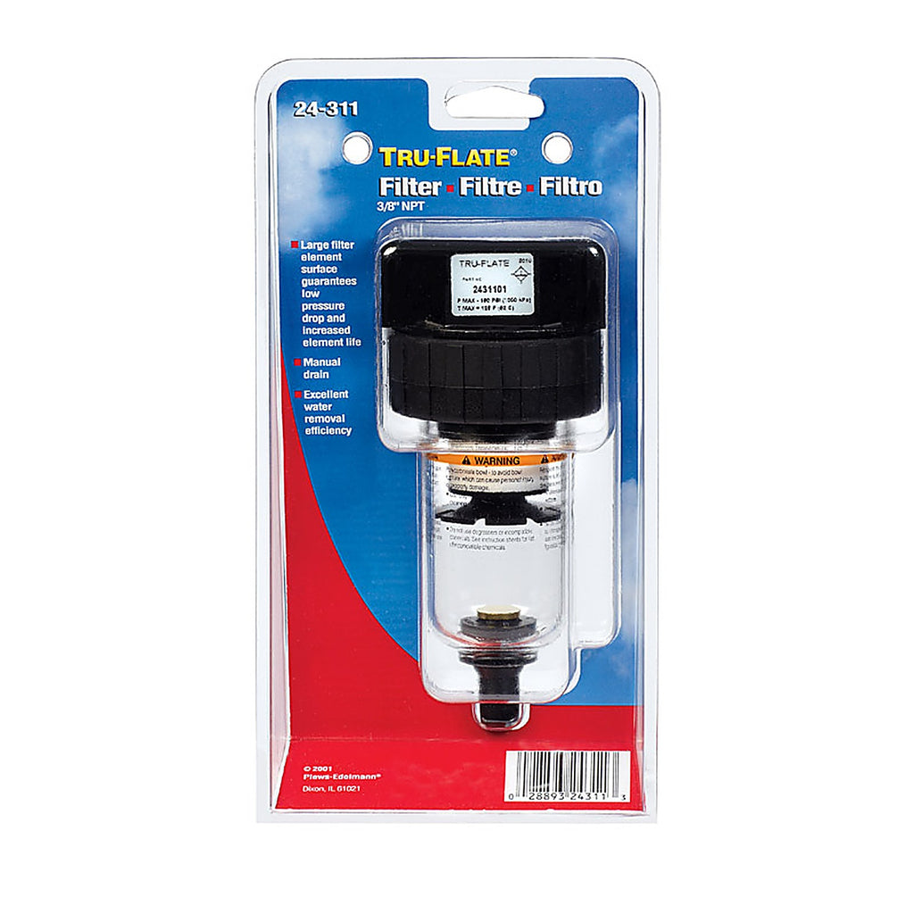 Tru-Flate - TRFL24311 - Plastic Filter 3/8 in. NPT 150 psi 1 pc