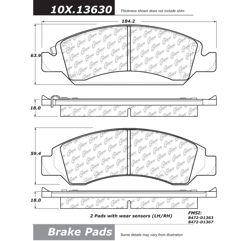 Centric - 104.13630 - PosiQuiet Semi Met Pads