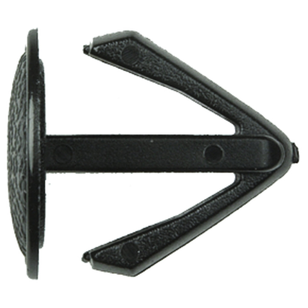 Disco|10412PK|10mm Hole Size 20mm Head Diameter, Black Nylon Retaining Clips