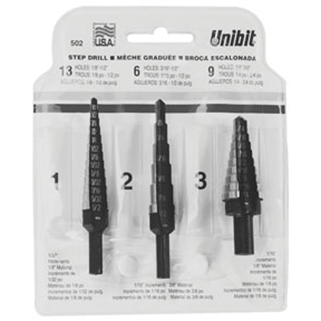 IRWIN - 10502 - 3 Pc. Unibit Step Drill Set