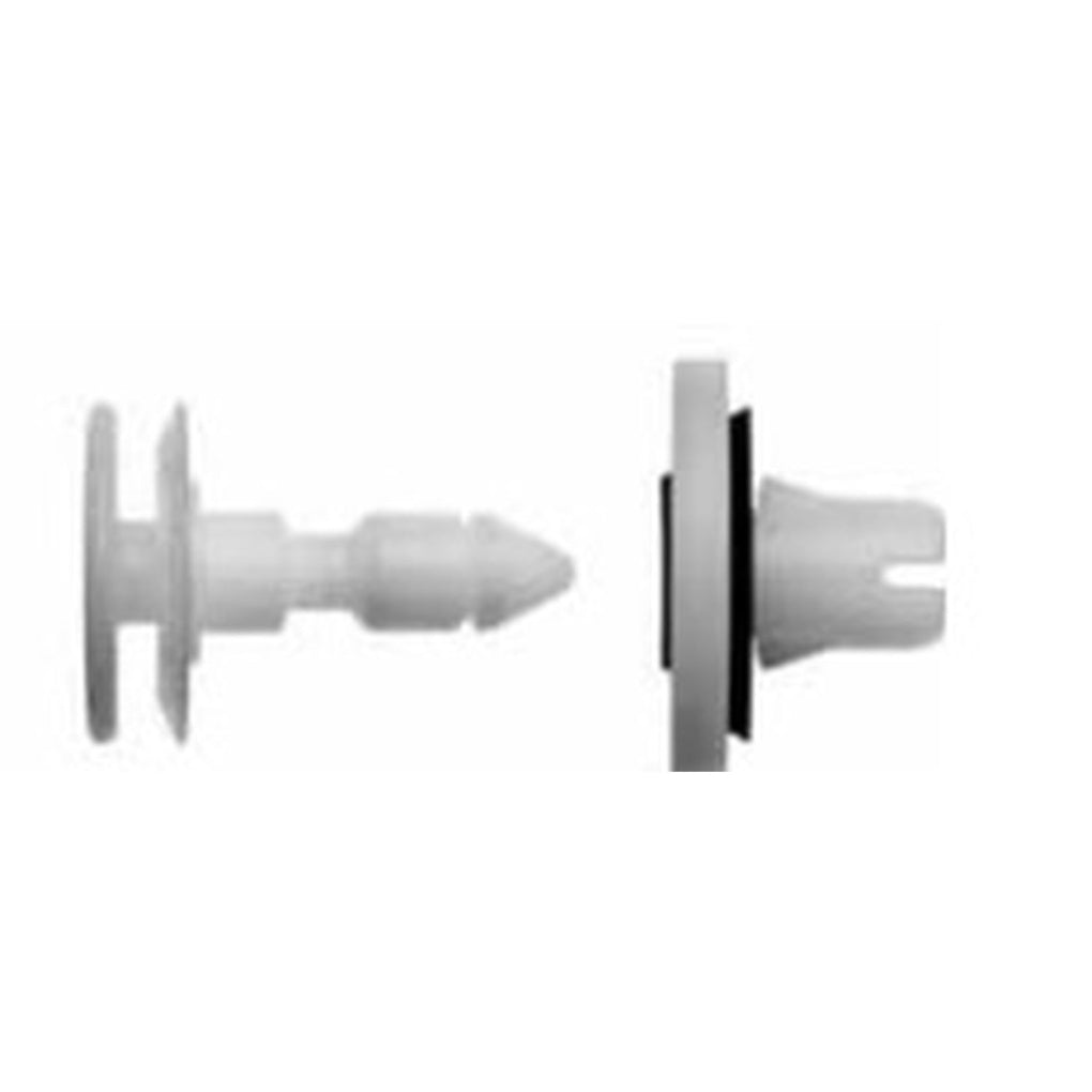 Disco|10531|9mm Hole White Pin with White Nut, Two Part Nylon Door Panel Retainers
