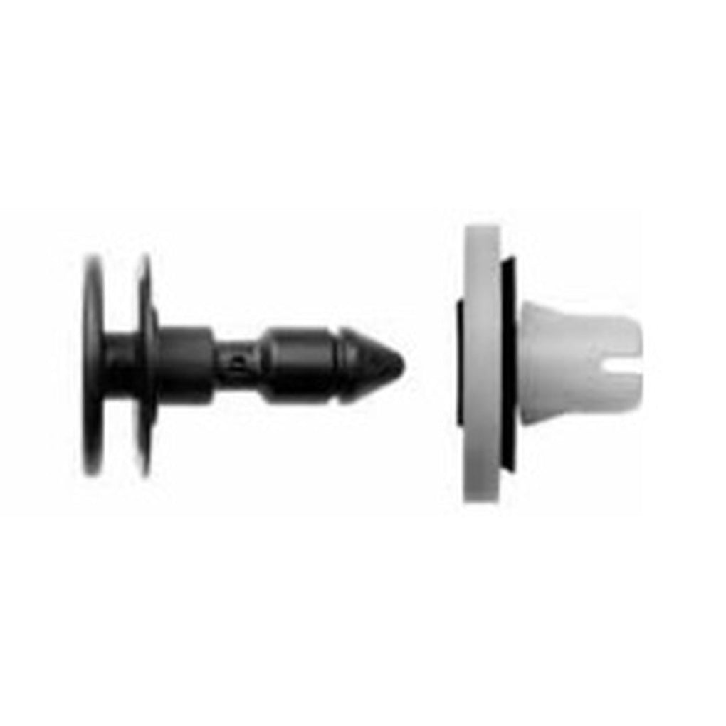 Disco|10533|9mm Hole Black Pin with White Nut, Two Part Nylon Door Panel Retainers