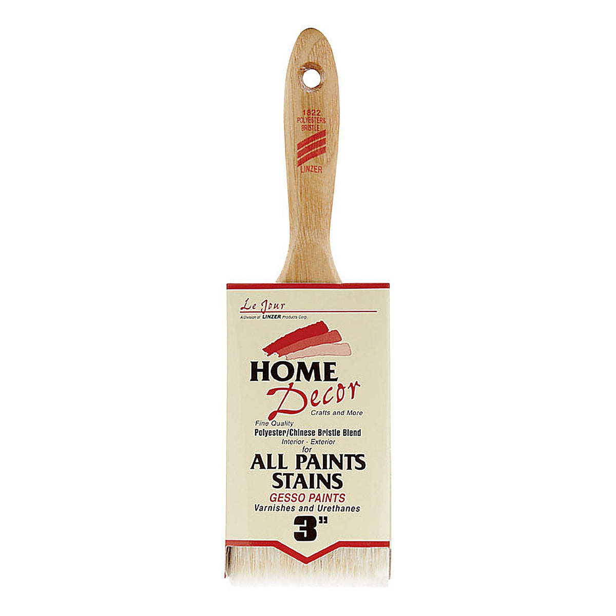 Linzer - 1822-3 - Home Decor 3 in. W Flat Paint Brush