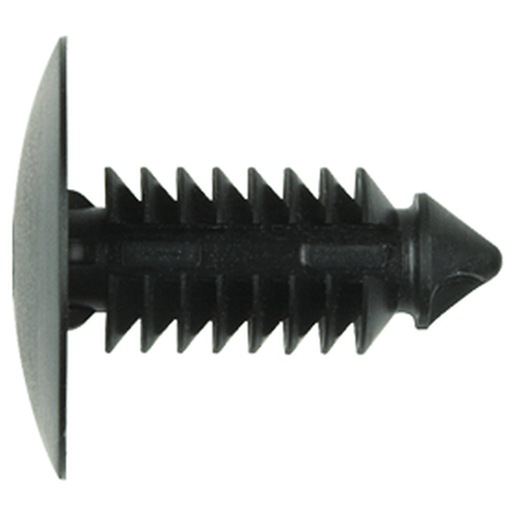 Disco|10611PK|7.25mm Hole Size 20mm Head Diameter, Black Nylon Shield Retainers
