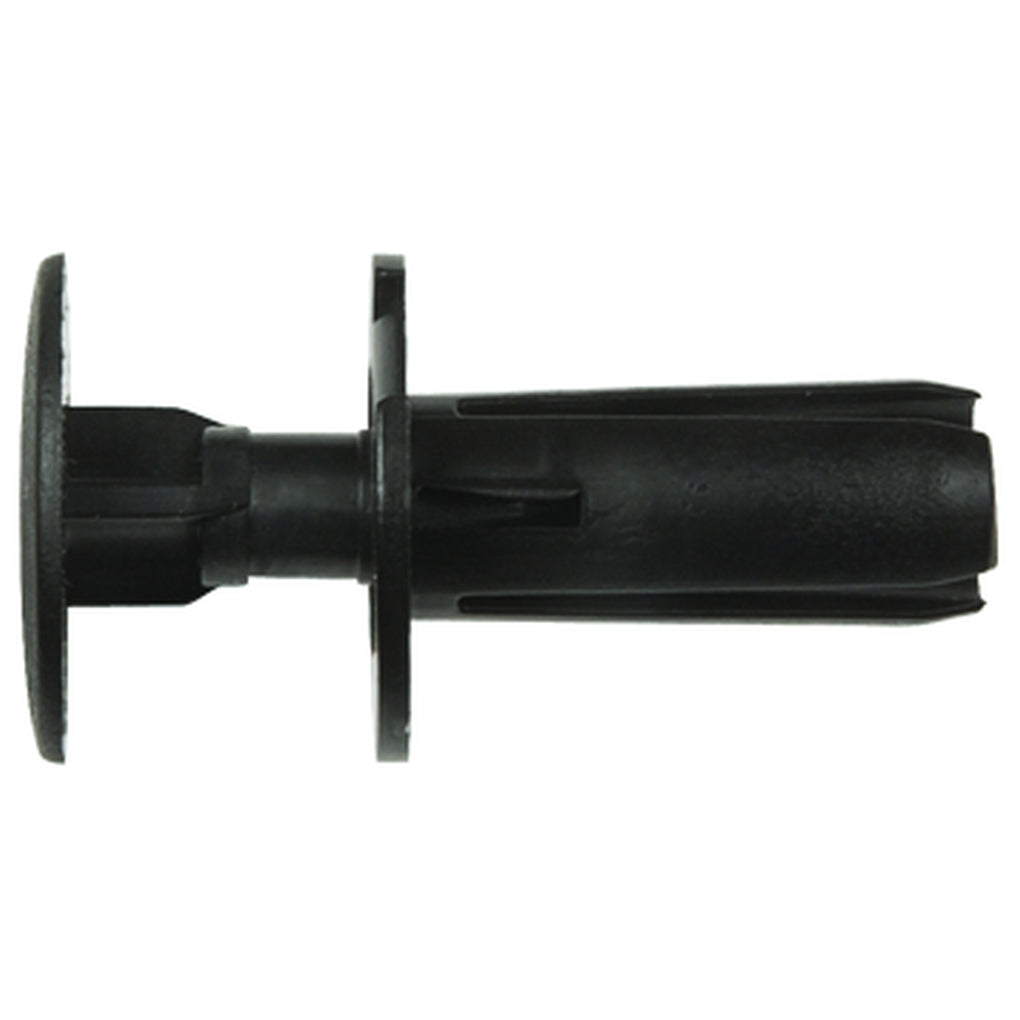 Disco|10623PK|7mm Hole Size 15mm Flange Size, Black Nylon Push-Type Retainers