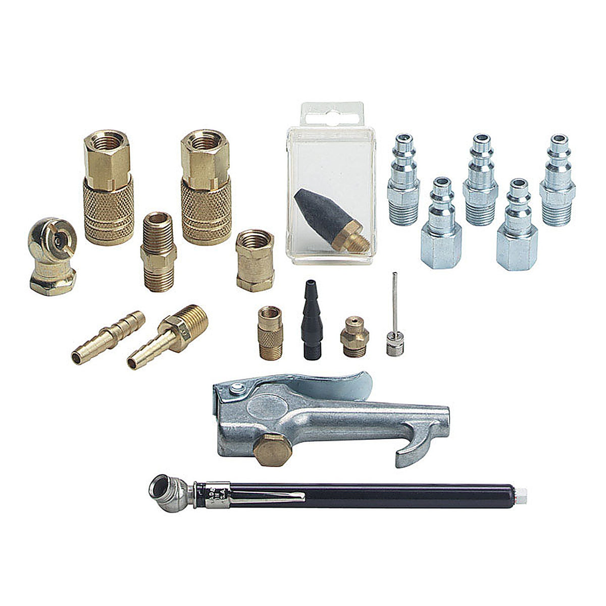 Tru-Flate - TRFL41175 - Brass/Steel Air Coupler and Plug Set 1/4 in. Female 19 pc