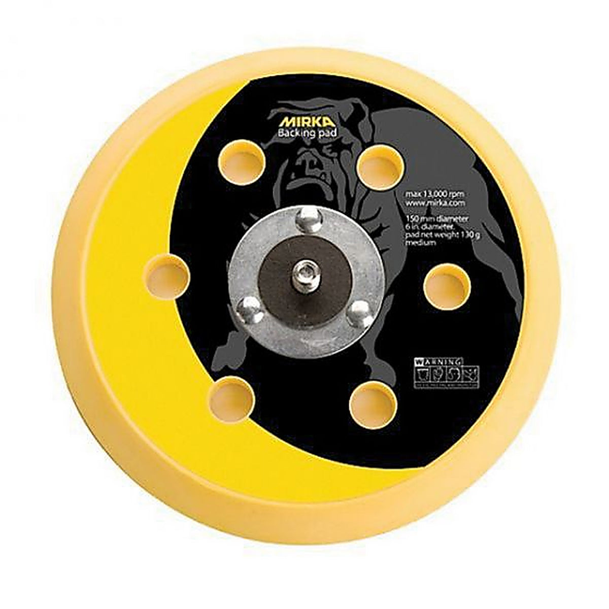 Mirka - 106GV - Grip Faced Vacuum Back-Up Pad, 6 Inch Diameter, Hook and Loop Attachment