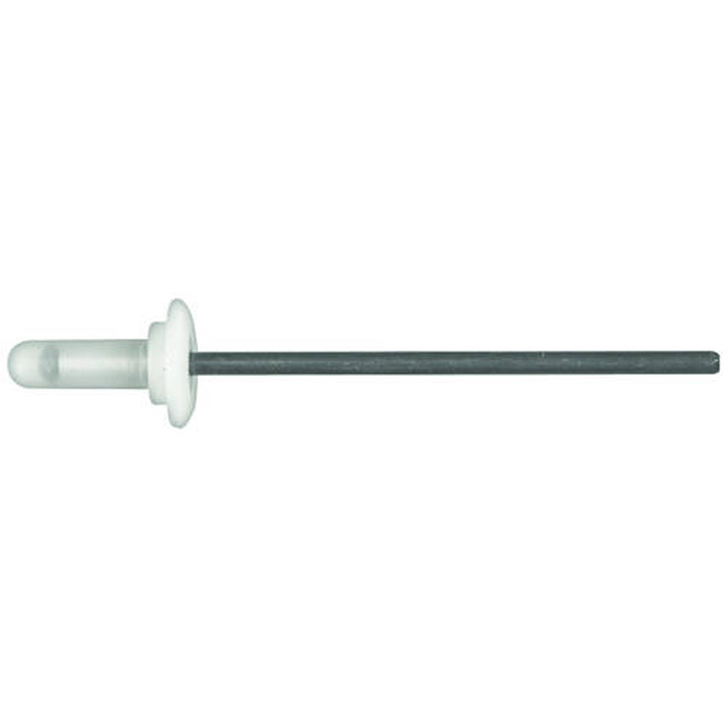 Disco|10765PK|4mm Hole Size .8mm - 1.5mm Grip Range, Nylon Capped Alum/Steel Pop Rivets