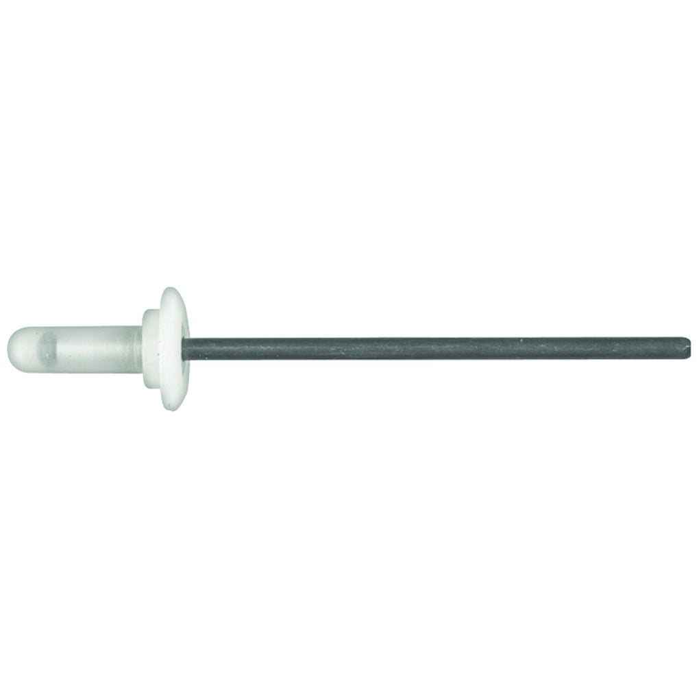 Disco|10765PK|4mm Hole Size .8mm - 1.5mm Grip Range, Nylon Capped Alum/Steel Pop Rivets