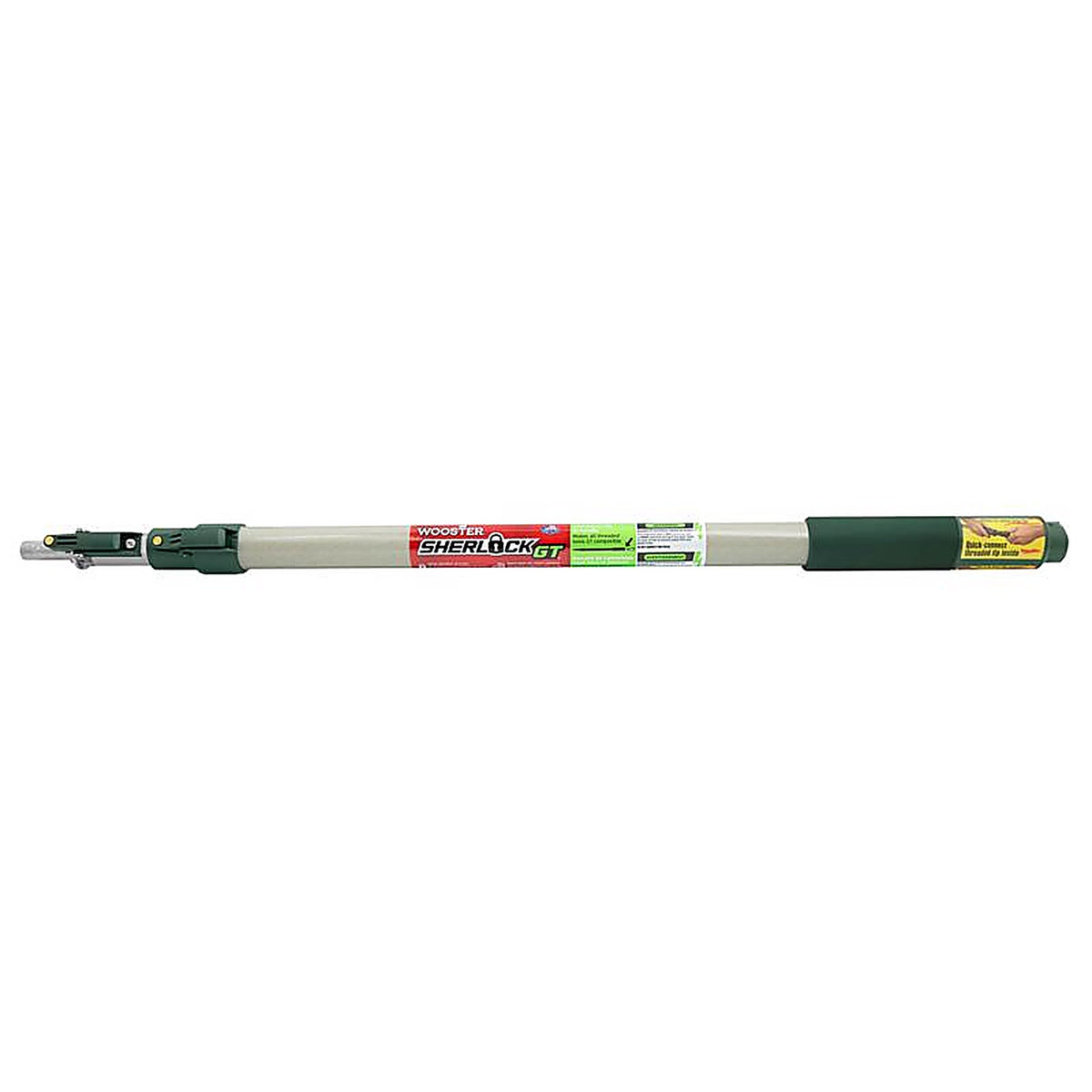 Wooster - R090 - Sherlock Telescoping 2-4 ft. L x 1 in. Dia. Aluminum Extension Pole Black/White