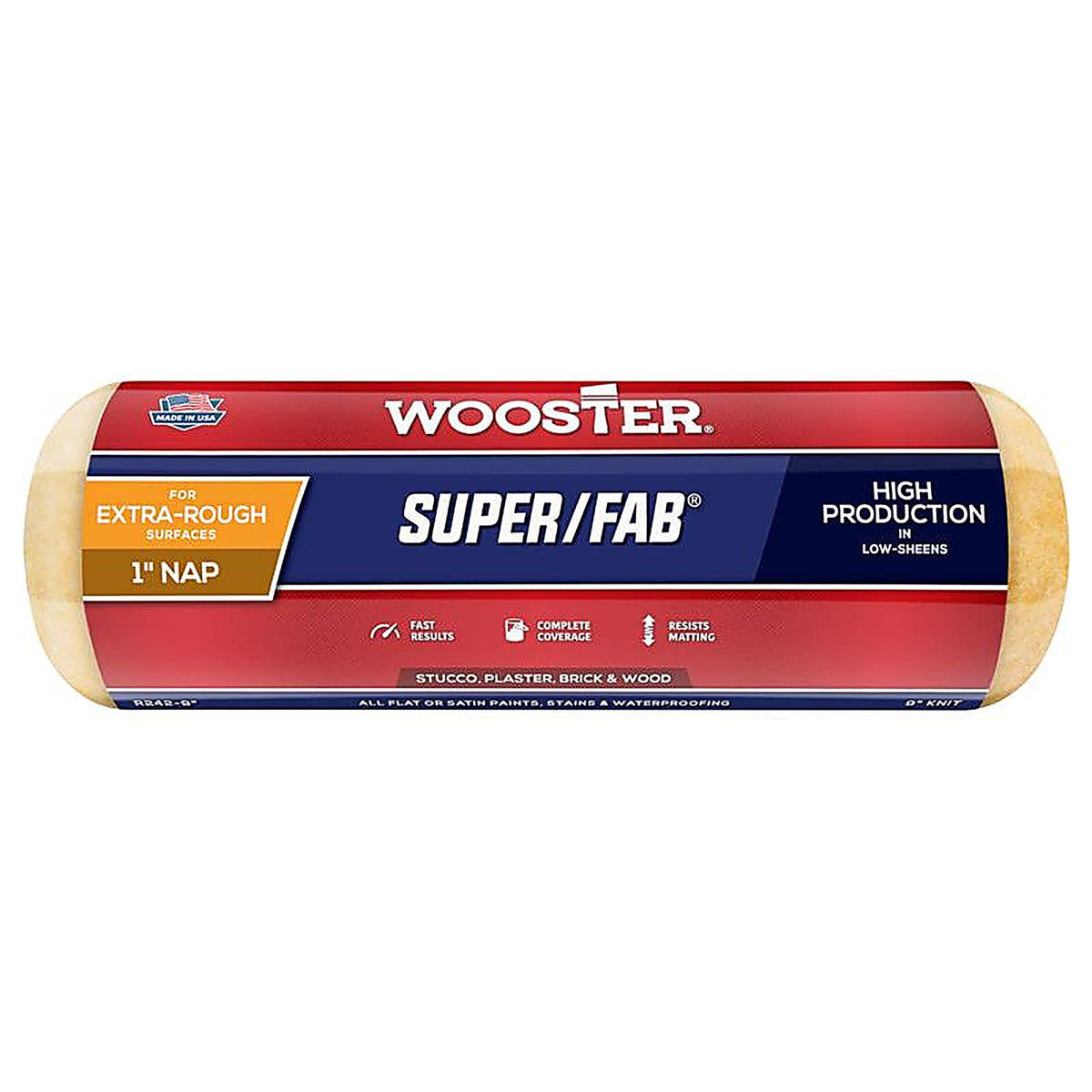 Wooster - R242-9 - Super/Fab Knit 9 in. W X 1 in. Regular Paint Roller Cover 1 pk