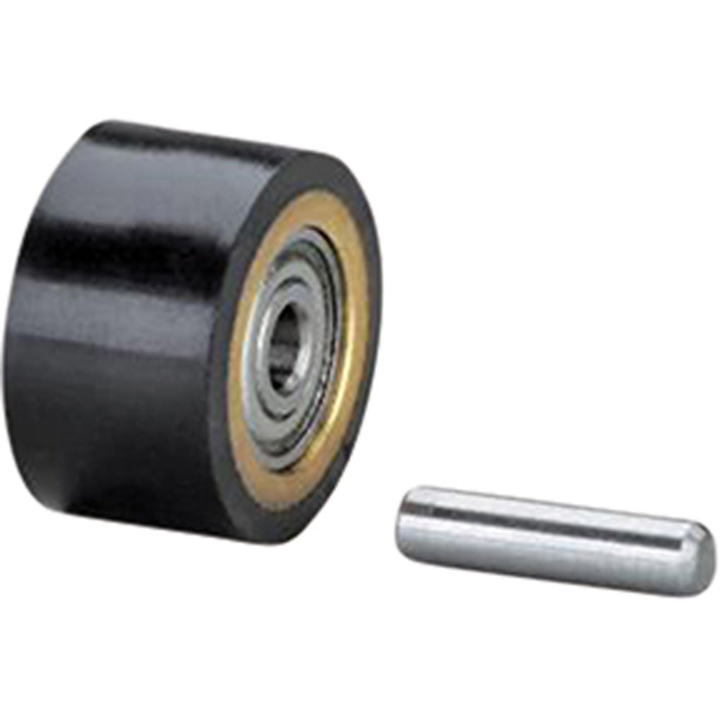 DYNABRADE - 11078 - Contact Wheel Assembly, 5/8 in Dia. x 3/8 in W x 3/8 in I.D., Crown Face, 70 Duro Rubber