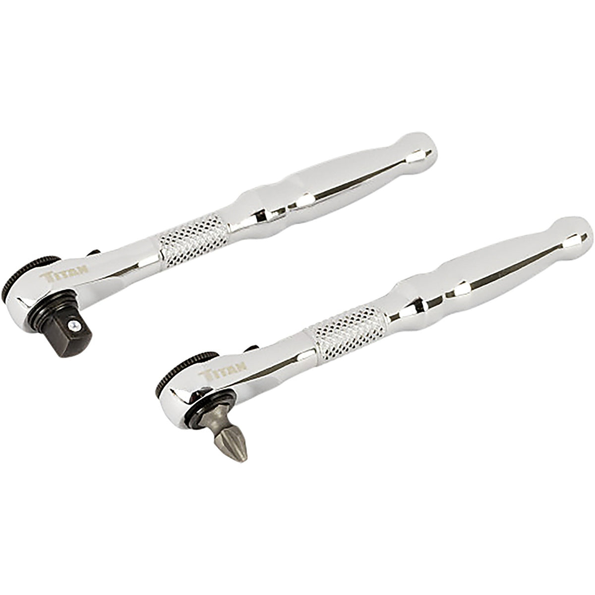 Titan - 11335 - 2 Piece 1/4 in. Drive Micro Ratchet and Ratcheting Bit Driver Set