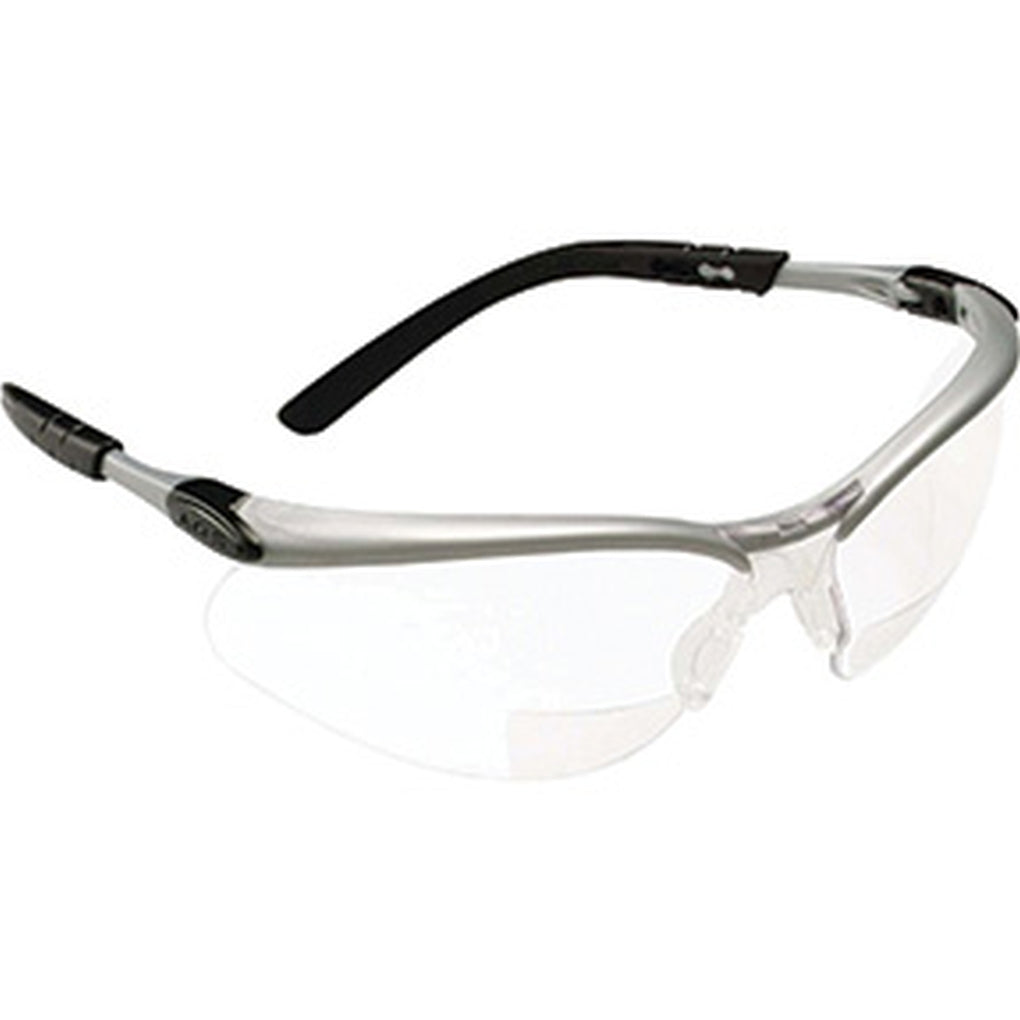 3M - 11375-00000-20 - BX Reader Protective Eyewear 11375-00000-20 Clear Lens Silver Frame +2.0 Diopter